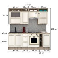 Bucatarie LEEA ART FRONT MDF ELBA 240A K002 / decor 191